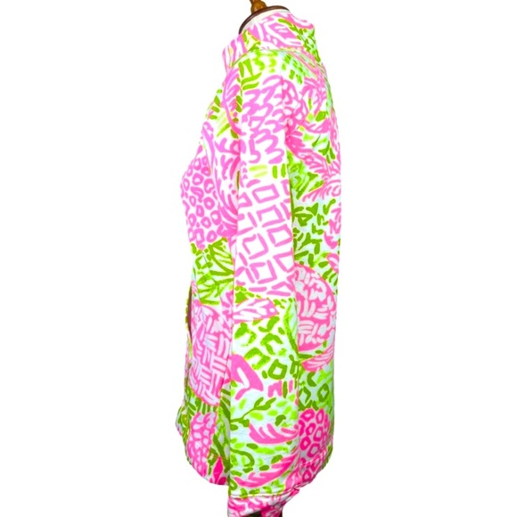 Lilly Pulitzer Home Slice Pink Green Captain Popover French Terry Top Size XS - Picture 4 of 8